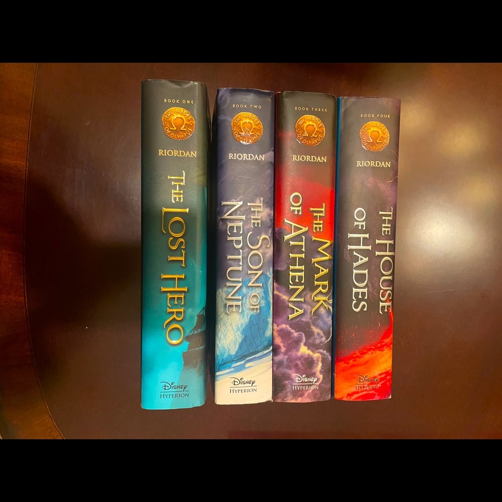 Set of 4 Hardcover Rick Riordan Books from The Heroes of Olympus series